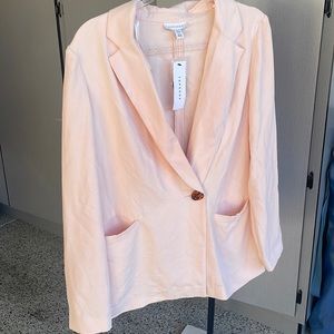 TOPSHOP Light Pink Textured Blazer Jacket